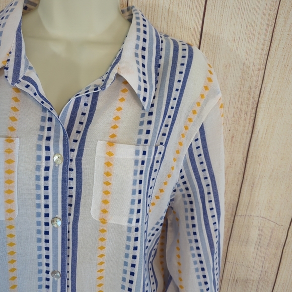 Alfred Dunner Multi Color 3/4 Sleeve Blouse/ Tunic Top XL Spring! - Picture 6 of 11